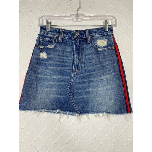 Abercrombie Zoe Vintage A-line Denim Mini Skirt - Picture 2 of 5